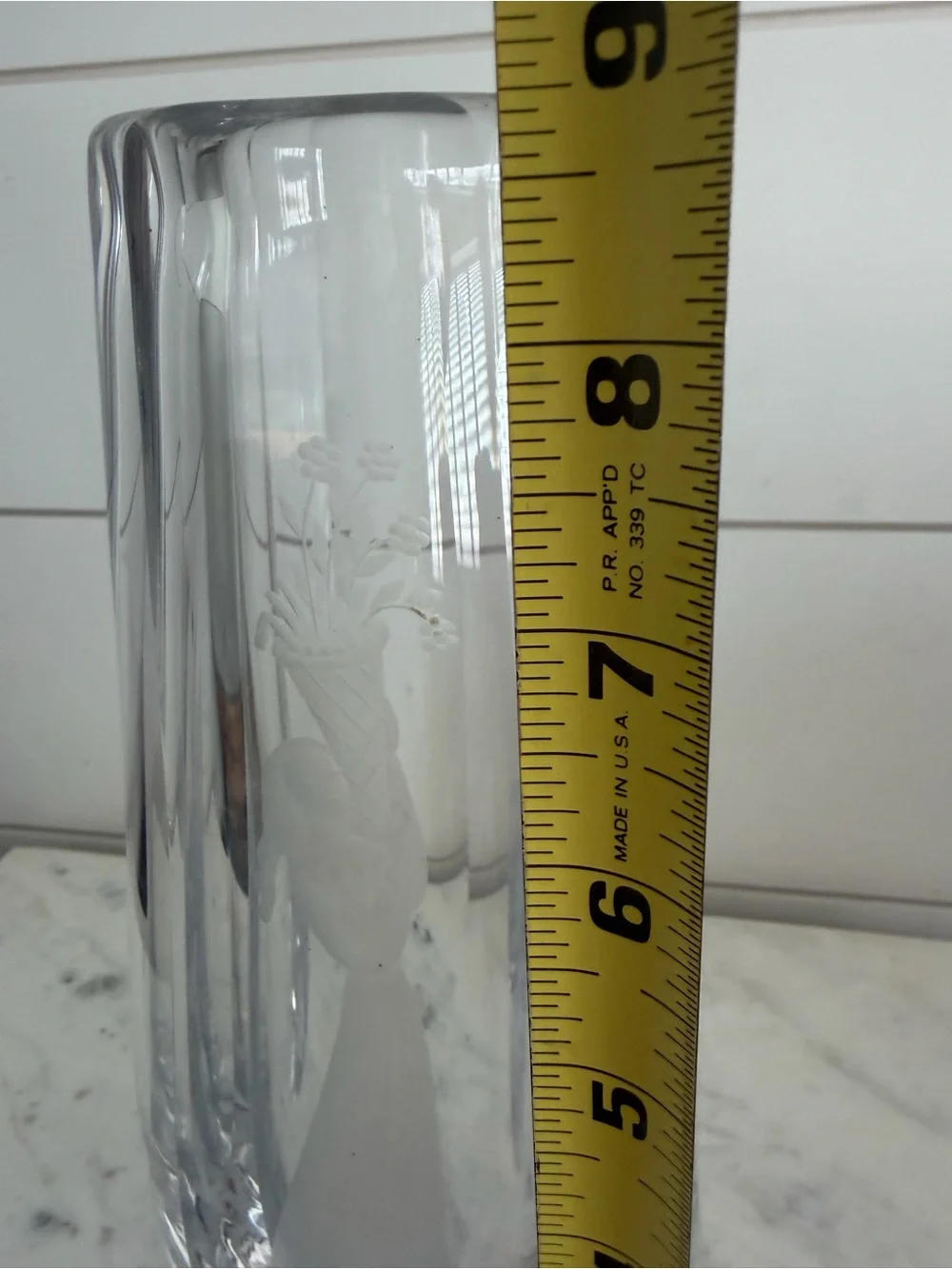 Vintage Orrefors Crystal Vase 9 inch Sweden